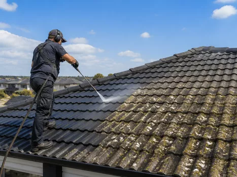 Roof cleaning process in Armstrong Creek Vic