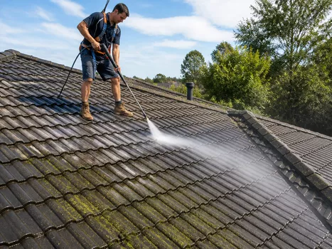 Roof cleaning and preparation phase