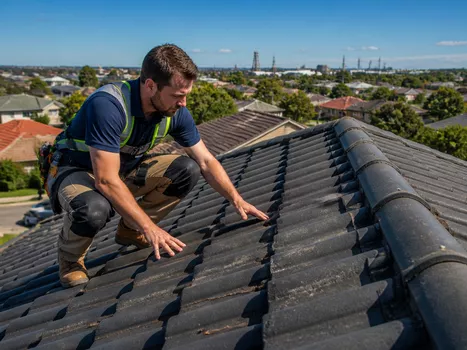 Roof restoration specialist inspecting a roof in Norlane Vic