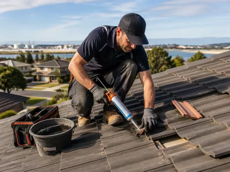 Roof repair and sealing work on a Norlane Vic home